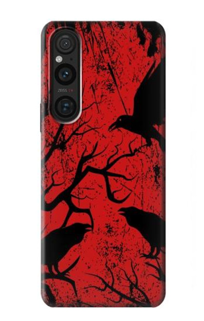 W3325 Crow Black Blood Tree Funda Carcasa Case y Caso Del Tirón Funda para Sony Xperia 1 V