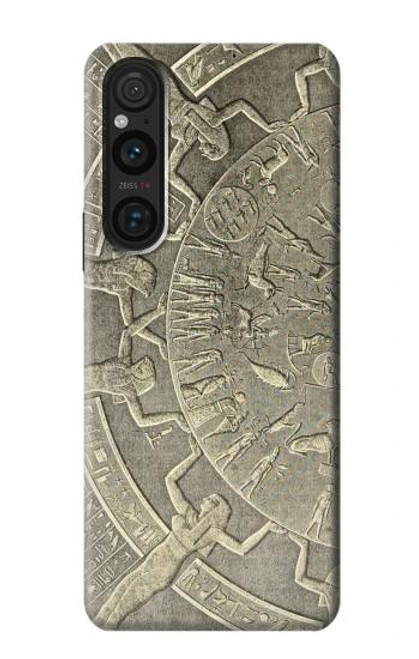 W3396 Dendera Zodiac Ancient Egypt Funda Carcasa Case y Caso Del Tirón Funda para Sony Xperia 1 V