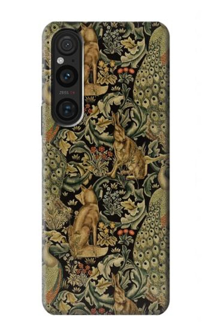 W3661 William Morris Forest Velvet Funda Carcasa Case y Caso Del Tirón Funda para Sony Xperia 1 V