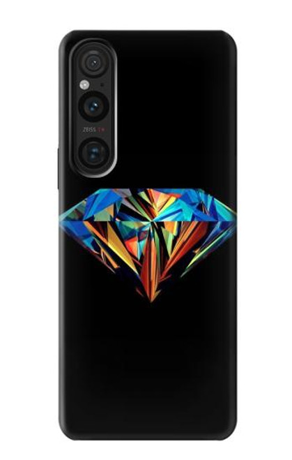 W3842 Abstract Colorful Diamond Funda Carcasa Case y Caso Del Tirón Funda para Sony Xperia 1 V