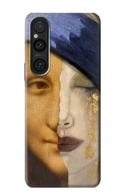 W3853 Mona Lisa Gustav Klimt Vermeer Funda Carcasa Case y Caso Del Tirón Funda para Sony Xperia 1 V