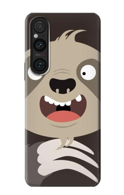 W3855 Sloth Face Cartoon Funda Carcasa Case y Caso Del Tirón Funda para Sony Xperia 1 V