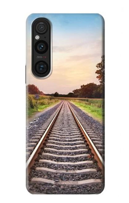 W3866 Railway Straight Train Track Funda Carcasa Case y Caso Del Tirón Funda para Sony Xperia 1 V