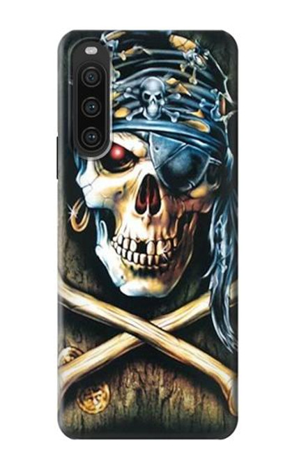 W0151 Pirate Skull Punk Rock Funda Carcasa Case y Caso Del Tirón Funda para Sony Xperia 10 V