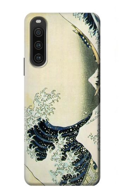 W1040 Hokusai The Great Wave of Kanagawa Funda Carcasa Case y Caso Del Tirón Funda para Sony Xperia 10 V