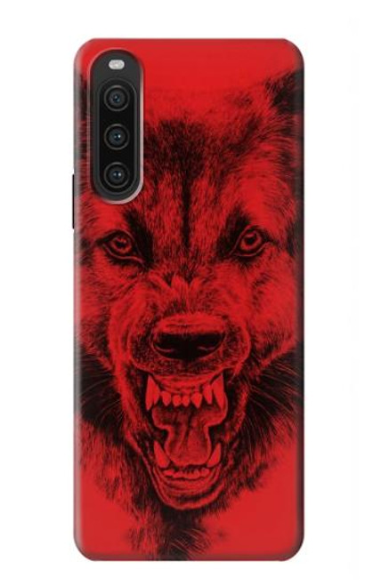 W1090 Red Wolf Funda Carcasa Case y Caso Del Tirón Funda para Sony Xperia 10 V