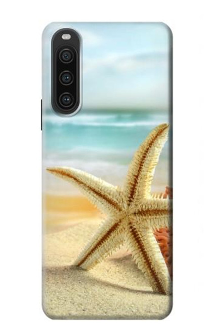 W1117 Starfish on the Beach Funda Carcasa Case y Caso Del Tirón Funda para Sony Xperia 10 V