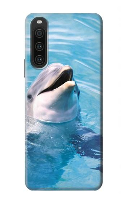 W1291 Dolphin Funda Carcasa Case y Caso Del Tirón Funda para Sony Xperia 10 V