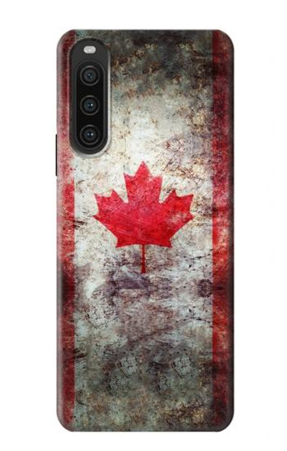 W2490 Canada Maple Leaf Flag Texture Funda Carcasa Case y Caso Del Tirón Funda para Sony Xperia 10 V