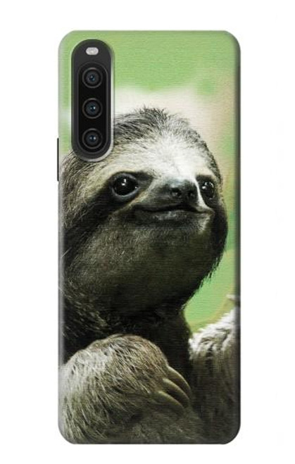 W2708 Smiling Sloth Funda Carcasa Case y Caso Del Tirón Funda para Sony Xperia 10 V