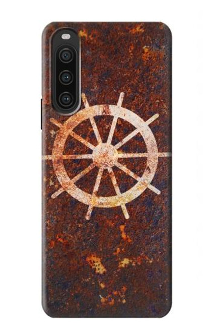 W2766 Ship Wheel Rusty Texture Funda Carcasa Case y Caso Del Tirón Funda para Sony Xperia 10 V