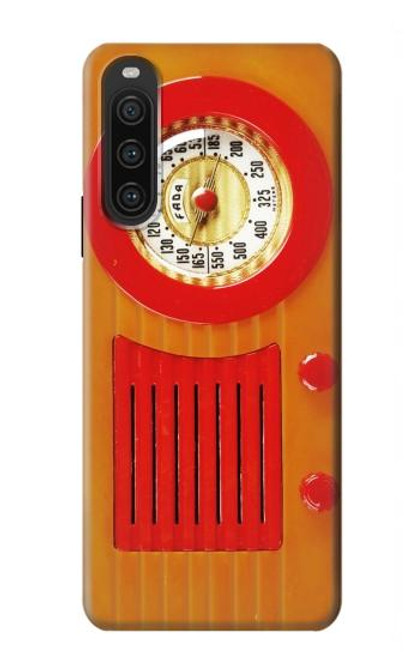 W2780 Vintage Orange Bakelite Radio Funda Carcasa Case y Caso Del Tirón Funda para Sony Xperia 10 V