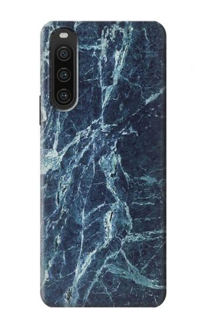W2799 Light Blue Marble Stone Graphic Printed Funda Carcasa Case y Caso Del Tirón Funda para Sony Xperia 10 V