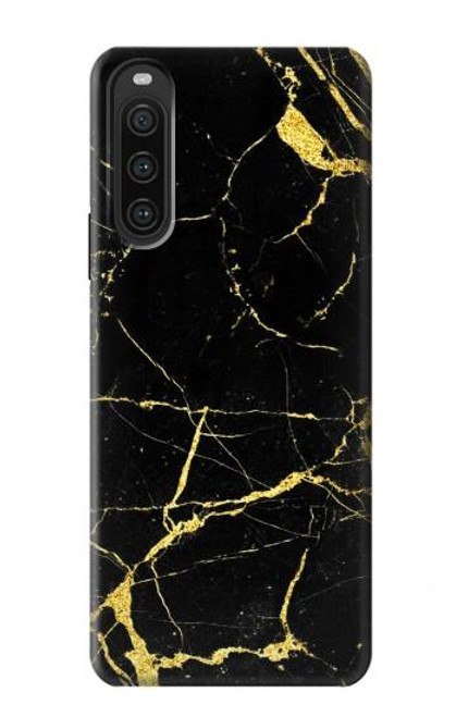 W2896 Gold Marble Graphic Printed Funda Carcasa Case y Caso Del Tirón Funda para Sony Xperia 10 V