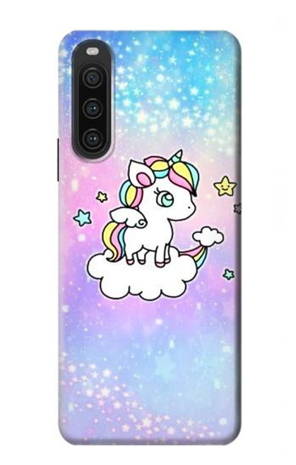 W3256 Cute Unicorn Cartoon Funda Carcasa Case y Caso Del Tirón Funda para Sony Xperia 10 V