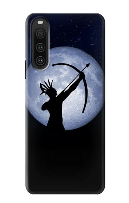 W3489 Indian Hunter Moon Funda Carcasa Case y Caso Del Tirón Funda para Sony Xperia 10 V