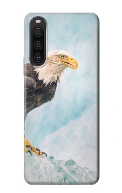 W3843 Bald Eagle On Ice Funda Carcasa Case y Caso Del Tirón Funda para Sony Xperia 10 V