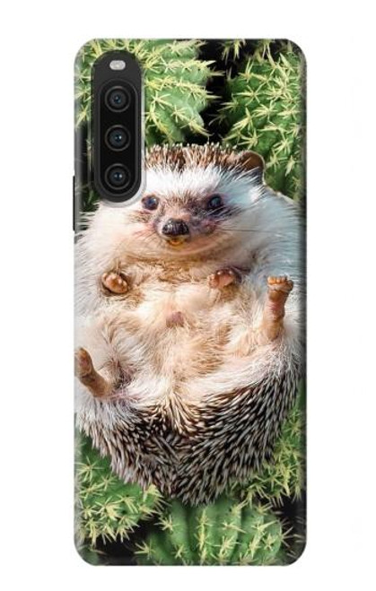 W3863 Pygmy Hedgehog Dwarf Hedgehog Paint Funda Carcasa Case y Caso Del Tirón Funda para Sony Xperia 10 V