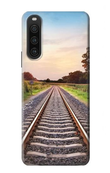 W3866 Railway Straight Train Track Funda Carcasa Case y Caso Del Tirón Funda para Sony Xperia 10 V