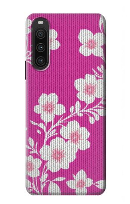 W3924 Cherry Blossom Pink Background Funda Carcasa Case y Caso Del Tirón Funda para Sony Xperia 10 V