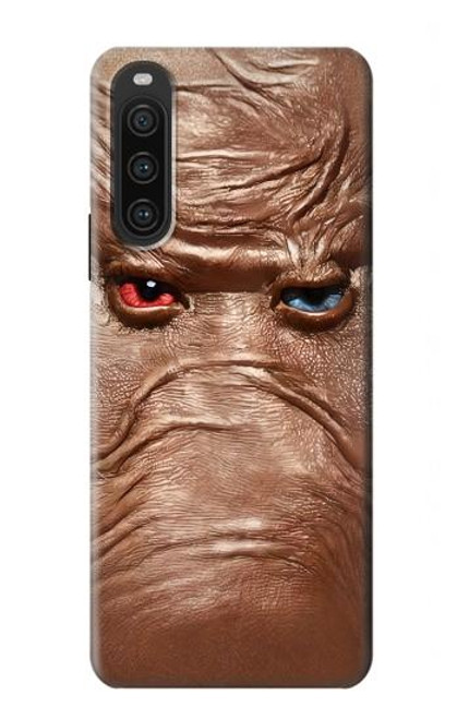 W3940 Leather Mad Face Graphic Paint Funda Carcasa Case y Caso Del Tirón Funda para Sony Xperia 10 V