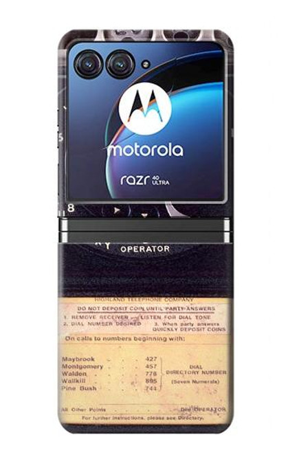 W0086 Payphone Vintage Funda Carcasa Case y Caso Del Tirón Funda para Motorola Razr 40 Ultra