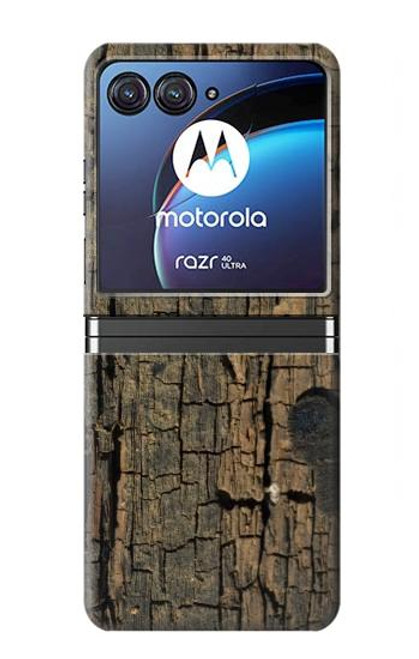 W0598 Wood Graphic Printed Funda Carcasa Case y Caso Del Tirón Funda para Motorola Razr 40 Ultra
