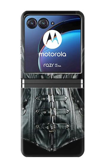 W1639 Gothic Corset Black Funda Carcasa Case y Caso Del Tirón Funda para Motorola Razr 40 Ultra