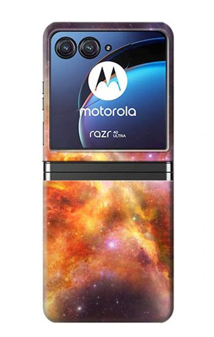 W1963 Nebula Rainbow Space Funda Carcasa Case y Caso Del Tirón Funda para Motorola Razr 40 Ultra
