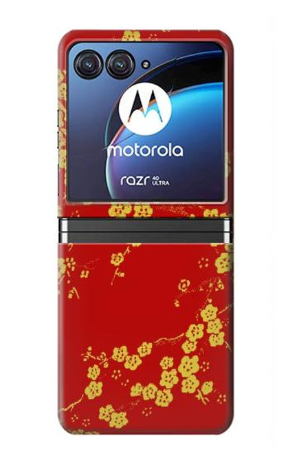 W2050 Cherry Blossoms Chinese Graphic Printed Funda Carcasa Case y Caso Del Tirón Funda para Motorola Razr 40 Ultra