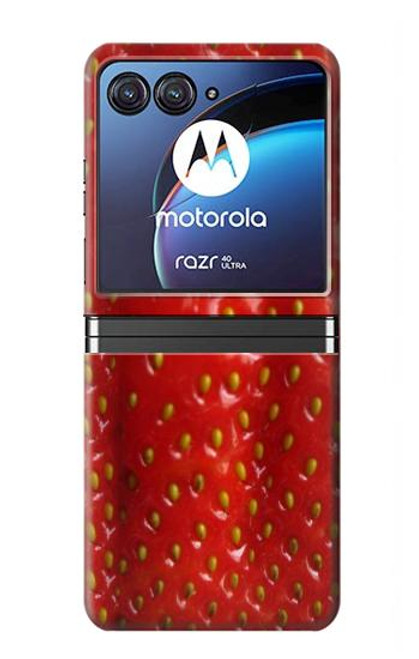 W2225 Strawberry Funda Carcasa Case y Caso Del Tirón Funda para Motorola Razr 40 Ultra