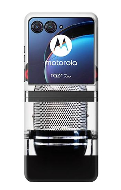 W2381 Vintage Radio Microphone On The Air Funda Carcasa Case y Caso Del Tirón Funda para Motorola Razr 40 Ultra
