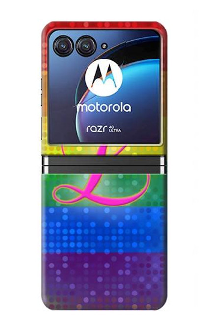 W2900 Rainbow LGBT Lesbian Pride Flag Funda Carcasa Case y Caso Del Tirón Funda para Motorola Razr 40 Ultra