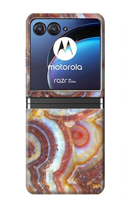 W3034 Colored Marble Texture Printed Funda Carcasa Case y Caso Del Tirón Funda para Motorola Razr 40 Ultra