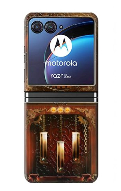 W3174 Grandfather Clock Funda Carcasa Case y Caso Del Tirón Funda para Motorola Razr 40 Ultra