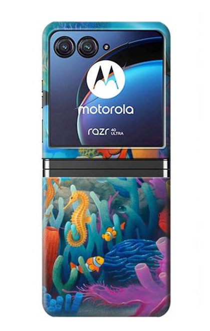 W3227 Underwater World Cartoon Funda Carcasa Case y Caso Del Tirón Funda para Motorola Razr 40 Ultra