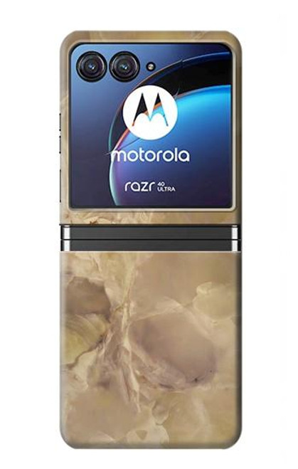 W3240 Yellow Marble Stone Funda Carcasa Case y Caso Del Tirón Funda para Motorola Razr 40 Ultra