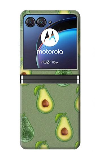 W3285 Avocado Fruit Pattern Funda Carcasa Case y Caso Del Tirón Funda para Motorola Razr 40 Ultra