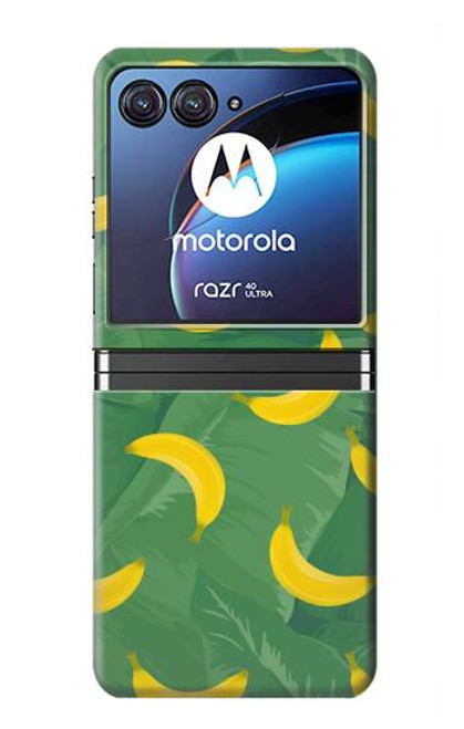 W3286 Banana Fruit Pattern Funda Carcasa Case y Caso Del Tirón Funda para Motorola Razr 40 Ultra