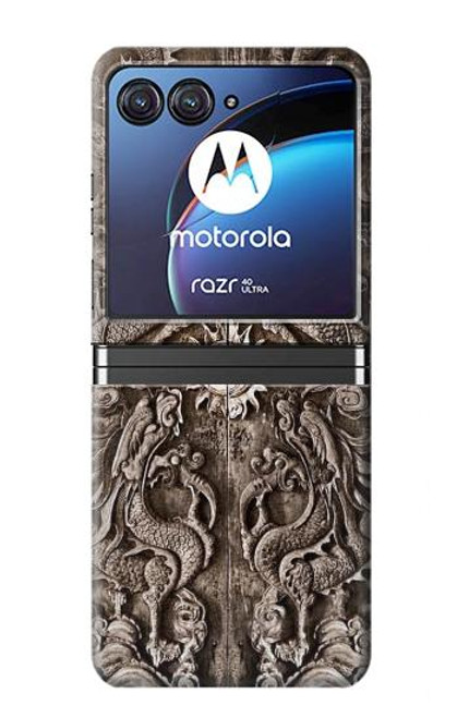 W3395 Dragon Door Funda Carcasa Case y Caso Del Tirón Funda para Motorola Razr 40 Ultra