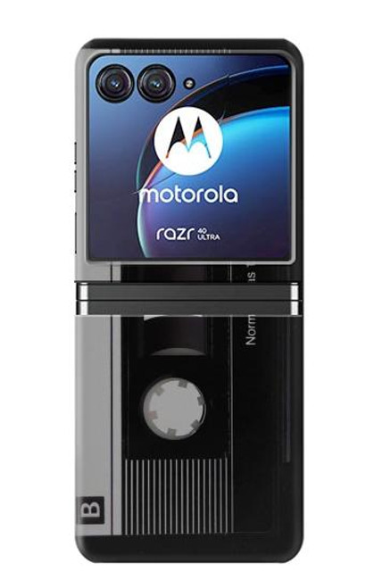 W3516 Vintage Cassette Tape Funda Carcasa Case y Caso Del Tirón Funda para Motorola Razr 40 Ultra