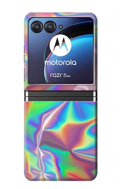 W3597 Holographic Photo Printed Funda Carcasa Case y Caso Del Tirón Funda para Motorola Razr 40 Ultra