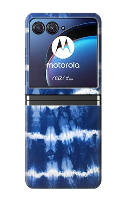 W3671 Blue Tie Dye Funda Carcasa Case y Caso Del Tirón Funda para Motorola Razr 40 Ultra