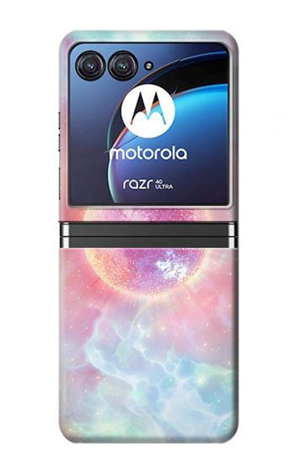 W3709 Pink Galaxy Funda Carcasa Case y Caso Del Tirón Funda para Motorola Razr 40 Ultra