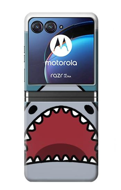 W3825 Cartoon Shark Sea Diving Funda Carcasa Case y Caso Del Tirón Funda para Motorola Razr 40 Ultra