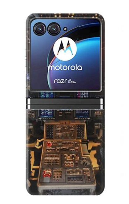 W3836 Airplane Cockpit Funda Carcasa Case y Caso Del Tirón Funda para Motorola Razr 40 Ultra