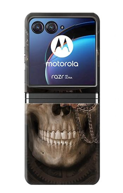 W3852 Steampunk Skull Funda Carcasa Case y Caso Del Tirón Funda para Motorola Razr 40 Ultra
