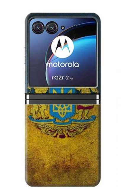 W3858 Ukraine Vintage Flag Funda Carcasa Case y Caso Del Tirón Funda para Motorola Razr 40 Ultra