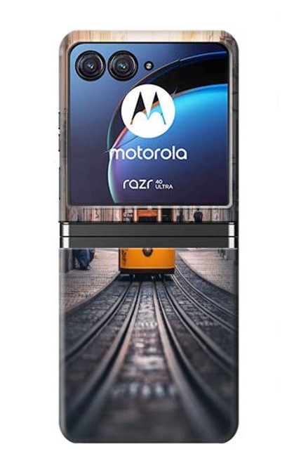 W3867 Trams in Lisbon Funda Carcasa Case y Caso Del Tirón Funda para Motorola Razr 40 Ultra