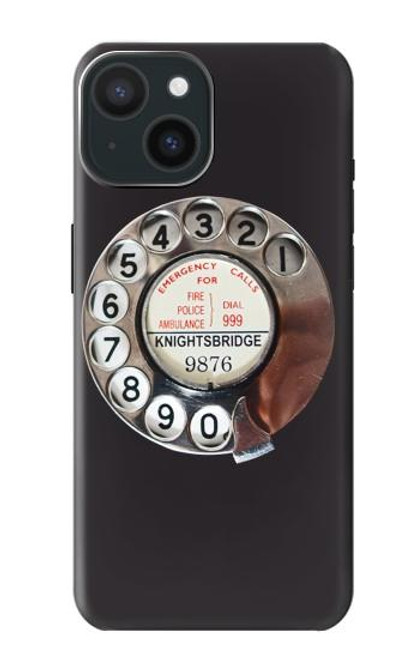 W0059 Retro Rotary Phone Dial On Funda Carcasa Case y Caso Del Tirón Funda para iPhone 15
